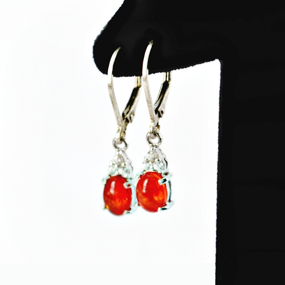 Orange Ethiopian Opal Earrings NEW